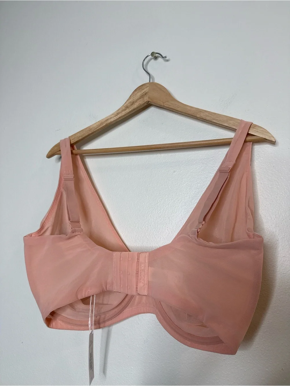 New Adore Me Mesh Unlined Balconette Bra in Coral Pink Cloud size 38 I